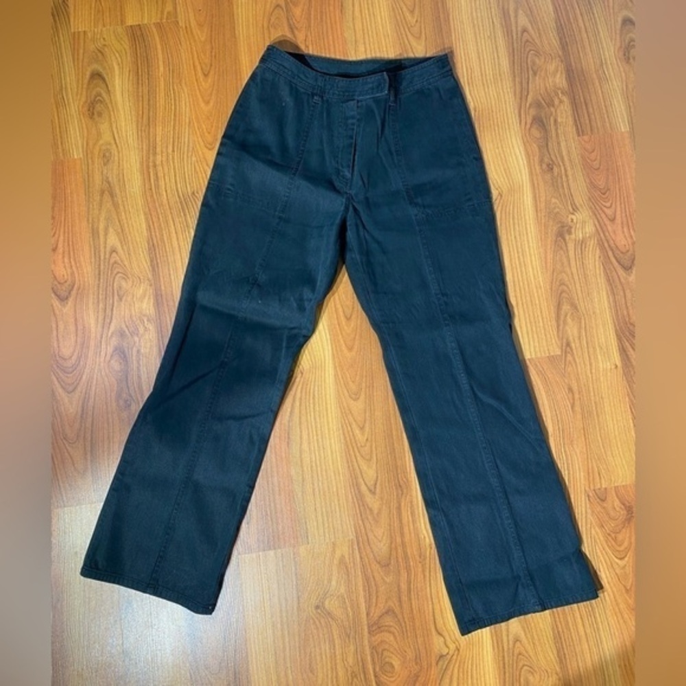 J. JILL Stretch black retro y2k 90s flat front high waisted straight leg pants - Picture 1 of 10